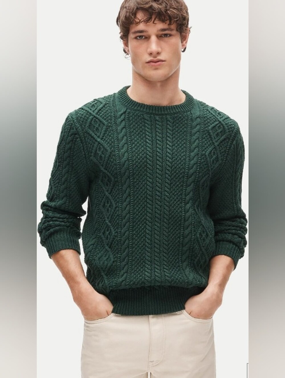 J Crew Cable-knit fisherman sweater in cotton